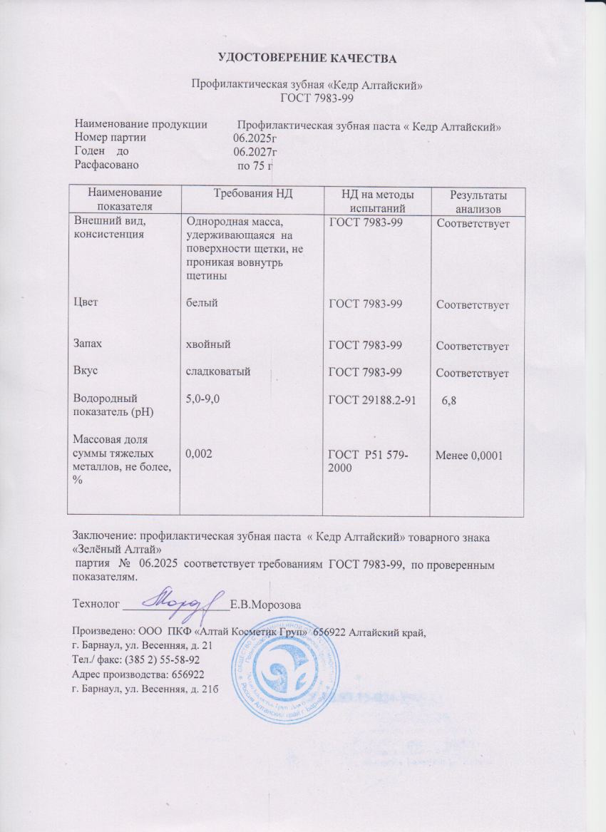 Паспорт №062025
